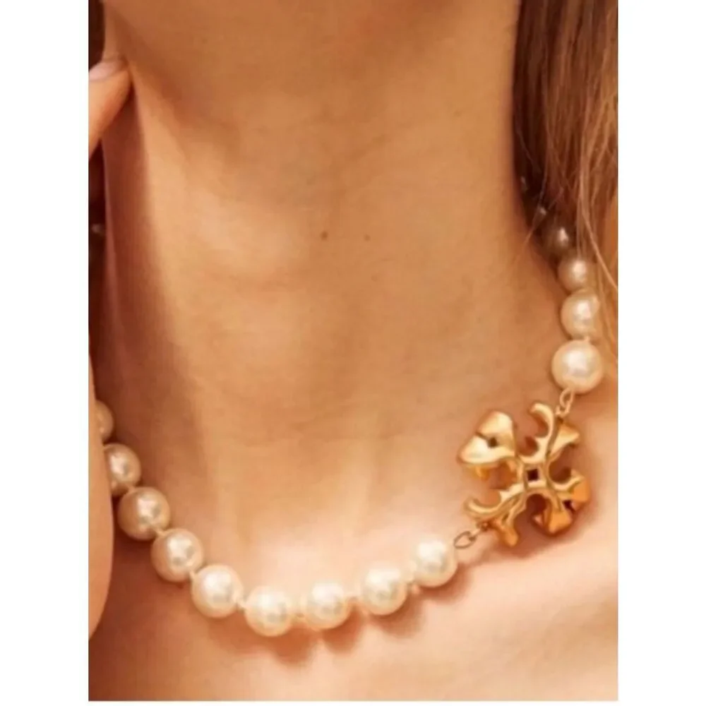 TORY BURCH ROXANNE PEARLS STATEMENT CHOKER NECKLACE
